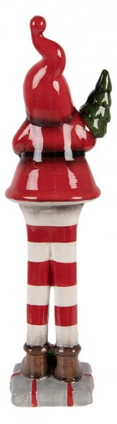 Vánoční dekorace keramická postavička Santa Claus se stromečkem Moer – 30 cm