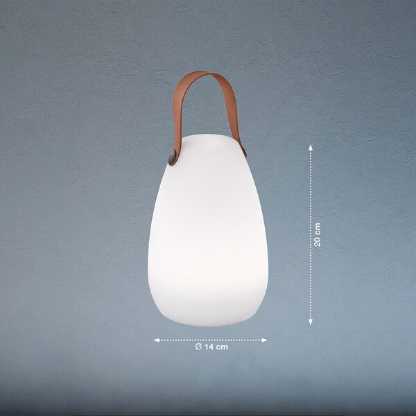 Bílo-hnědá LED stolní lampa (výška 20 cm) Ruby – Fischer & Honsel