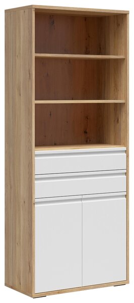 SKŘÍŇ NA ŠANONY, bílá, barvy dubu, 80/198/41 cm Carryhome - Regály na šanony