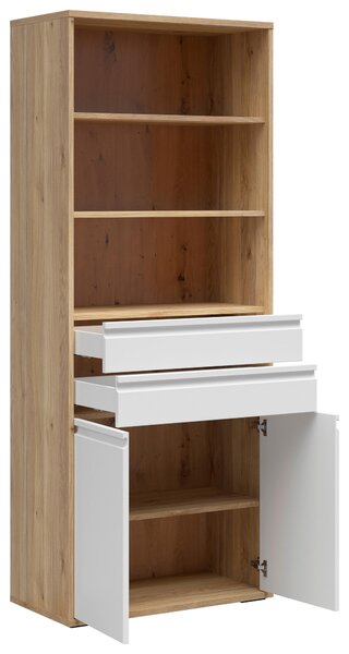 SKŘÍŇ NA ŠANONY, bílá, barvy dubu, 80/198/41 cm Carryhome - Regály na šanony