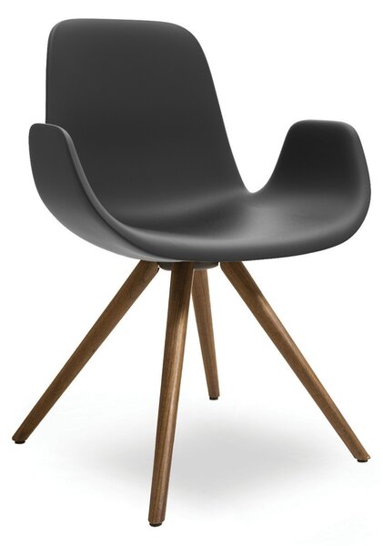 TONON - Židle STEP SOFT TOUCH s kulatou dřevěnou podnoží a područkami