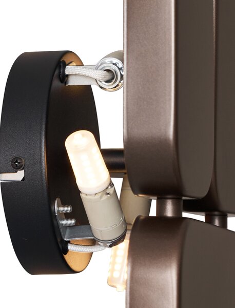 Designová nástěnná lampa bronzová 3-světla - Planes