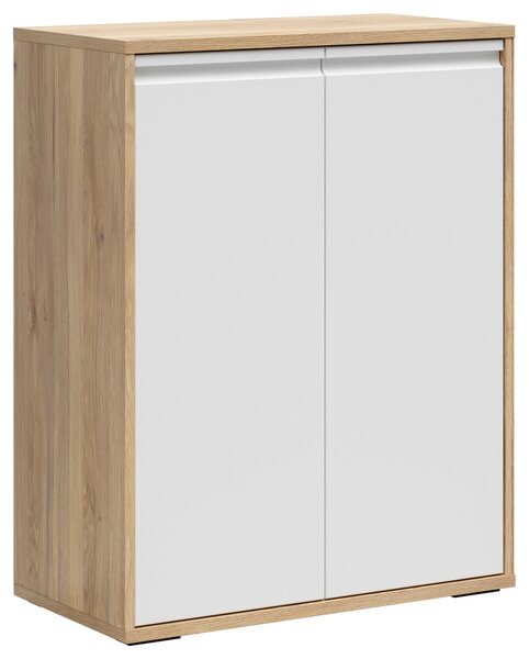 KOMODA, bílá, barvy dubu, 80/100/41 cm Carryhome - Široké komody