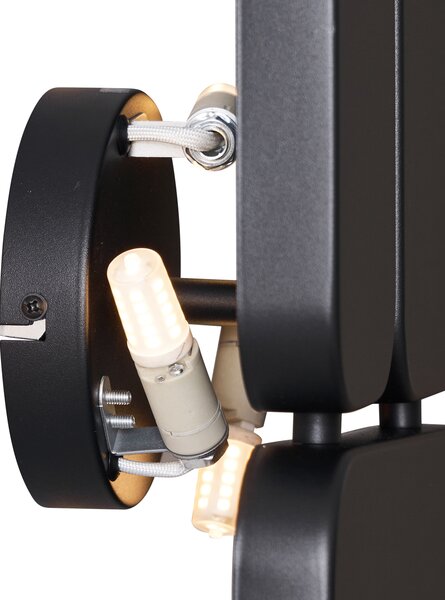 Designová nástěnná lampa černá 3-světla - Planes