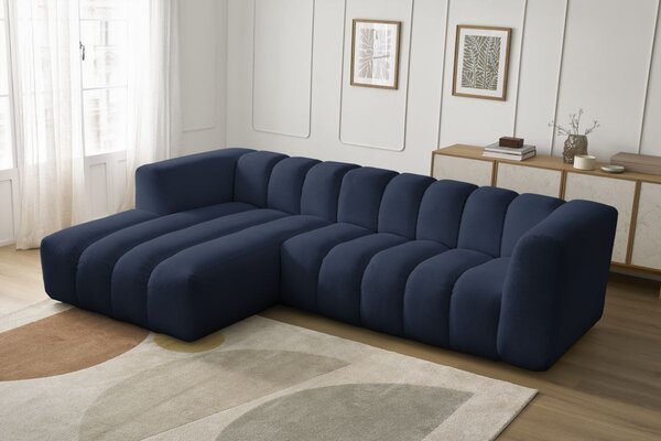 -25 % Dny MOMENTI– Bobochic Paris Tmavě modrá rohová pohovka Talia 288 cm, levá