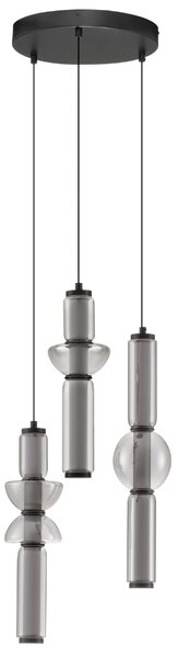 Nova Luce Kouřově šedé skleněné závěsné LED světlo Ulon 38 cm