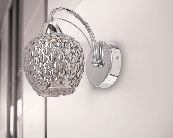 Nástěnná lampa TOBIAS 1xE27/40W/230V lesklý chrom