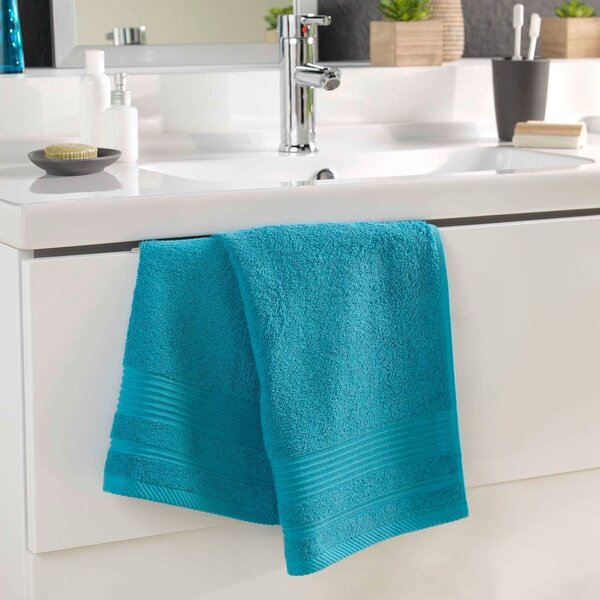 Modrý froté bavlněný ručník 50x90 cm Tendresse – douceur d'intérieur