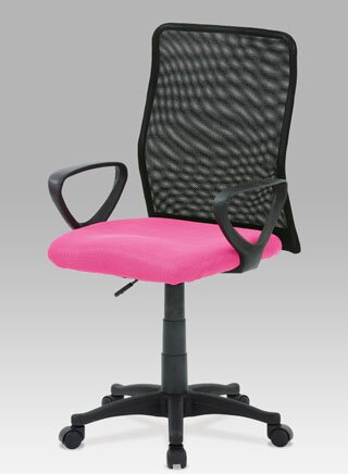 Autronic - Kancelářská židle, látka MESH růžová / černá, plyn.píst - KA-B047 PINK