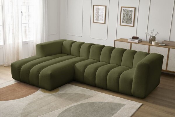 -25 % Dny MOMENTI– Bobochic Paris Zelená rohová pohovka Talia 288 cm, levá