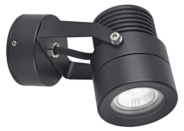 LCD Venkovní stropní svítidlo 5119, černé, Ø 7 cm, kov, IP54, GU10, stmívatelný, Černá, Hliník, Moderní, Nástěnné bodové svítidlo