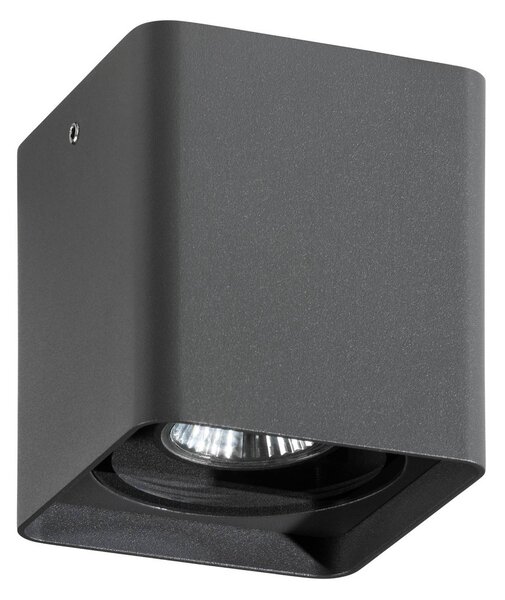 LCD Venkovní stropní svítidlo 5055, grafit, 10 cm, kov, IP54, GU10, stmívatelný, Černá, Hliník, Moderní, Nástěnné bodové svítidlo