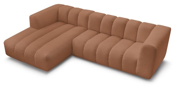 -25 % Dny MOMENTI– Bobochic Paris Terakotově oranžová rohová pohovka Talia 288 cm, levá