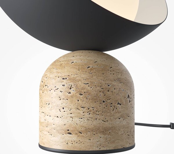 Maytoni Stolní lampa Tavo, černá, kámen/sklo, výška 33 cm, Černá, Ložnice, Sklo, Moderní