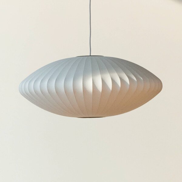 HAY závěsné světlo Nelson Saucer Bubble S, Ø 44,5 cm, bílé, stmívatelný, Bílá / opál, Obývací pokoj / jídelna, Plast, Design