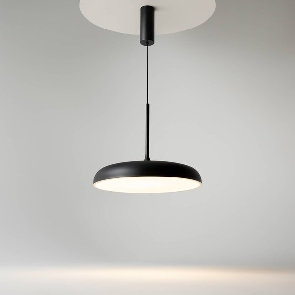 Maytoni LED závěsné světlo Gerhard, Ø 40 cm, černé, kovové, Černá, Obývací pokoj / jídelna, kov, Moderní