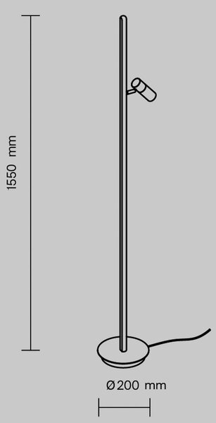 Maytoni LED stojací lampa Thin, černá, hliník, výška 155 cm, stmívatelné, stmívatelný, Černá, Obývací pokoj / jídelna, Hliník, Moderní