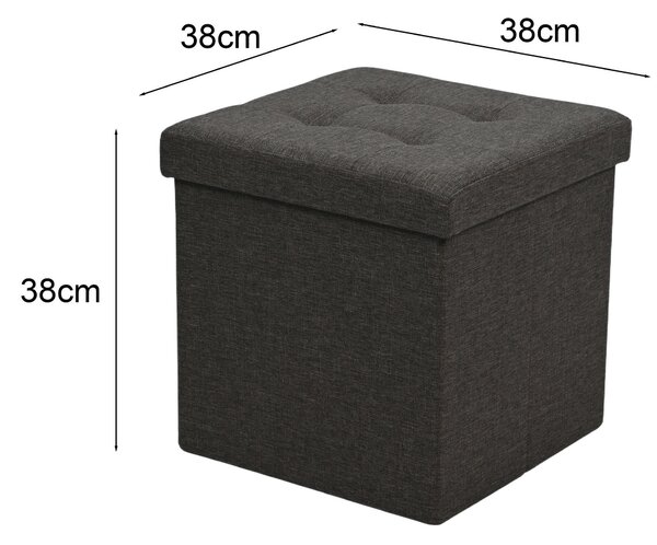SEDACÍ BOX, textil, kompozitní dřevo, 38/38/38 cm Carryhome - Taburety