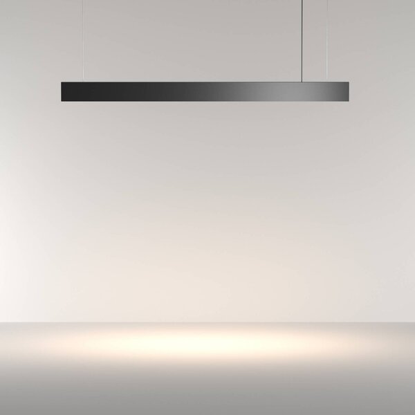 Maytoni LED závěsné světlo Basis, černé, délka 112,5 cm, stmívatelný, Černá, Obývací pokoj / jídelna, Hliník, Moderní
