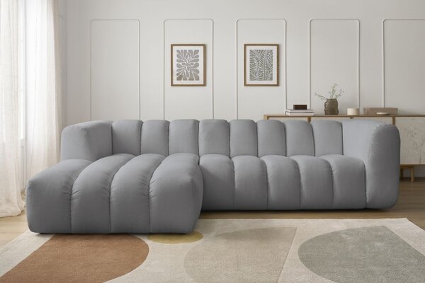 -25 % Dny MOMENTI– Bobochic Paris Světle šedá rohová pohovka Talia 288 cm, levá