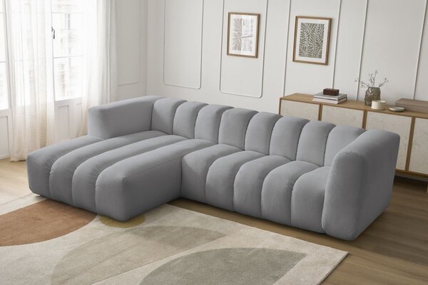 -25 % Dny MOMENTI– Bobochic Paris Světle šedá rohová pohovka Talia 288 cm, levá