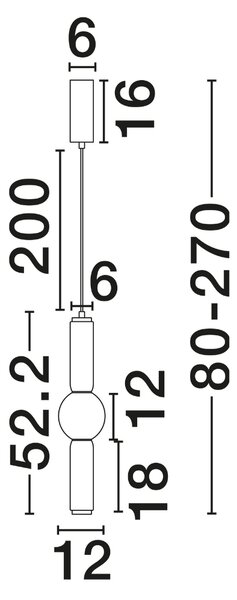 Nova Luce Kouřově šedé skleněné závěsné LED světlo Ulon 12 cm
