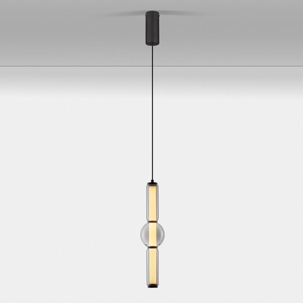 Nova Luce Kouřově šedé skleněné závěsné LED světlo Ulon 12 cm