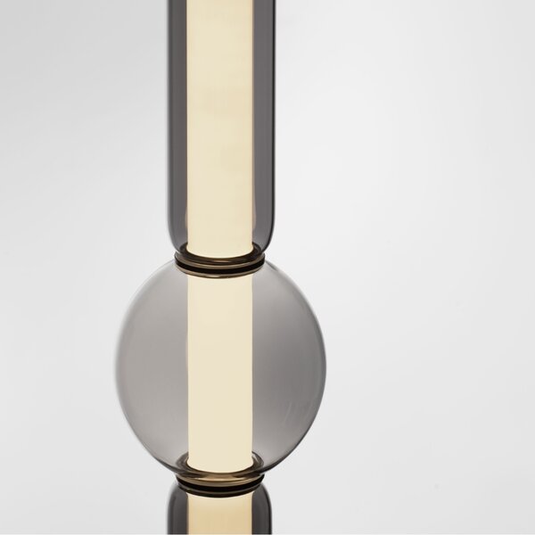 Nova Luce Kouřově šedé skleněné závěsné LED světlo Ulon 12 cm