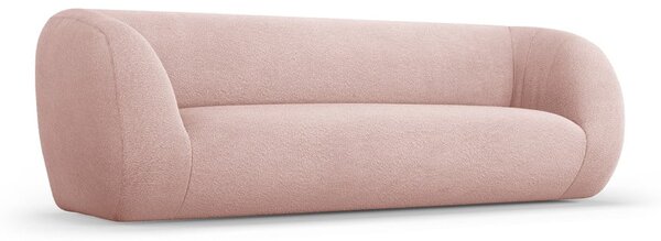Světle růžová pohovka z textilie bouclé 230 cm Essen – Cosmopolitan Design