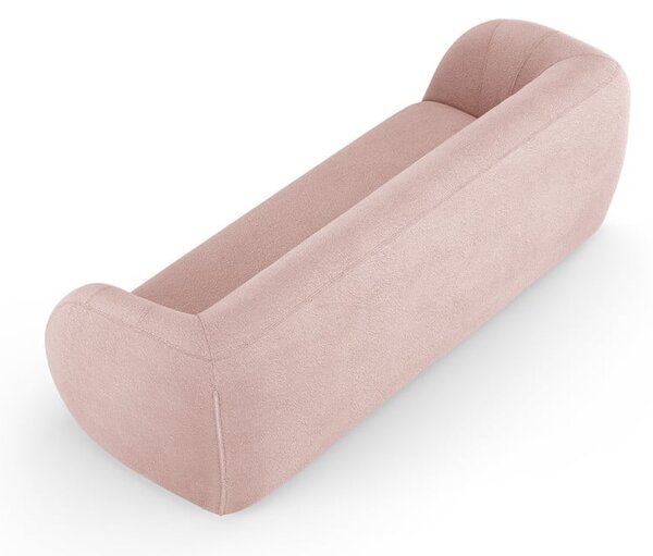Světle růžová pohovka z textilie bouclé 230 cm Essen – Cosmopolitan Design