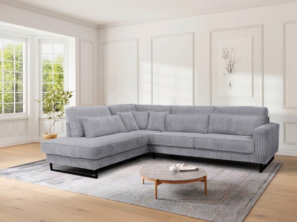 ROHOVÁ SEDAČKA, textil, kompozitní dřevo, šedá Livetastic - Sedací soupravy, Online Only
