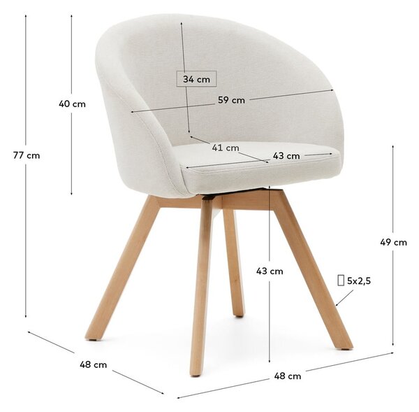 Krémové čalouněné jídelní křeslo Marvin – Kave Home