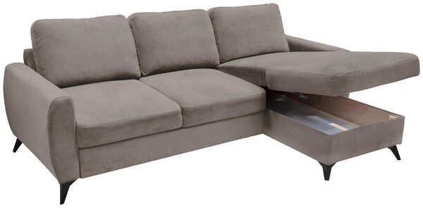 ROHOVÁ ROZKLÁDACÍ POHOVKA, kov, textil, kompozitní dřevo, šedohnědá Livetastic - Online Only sedačky, Online Only