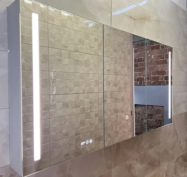 Luxusní galerka ELISA 140x70 cm, hodiny, el. zásuvka, kosmetické zrcátko a LED osvětlení