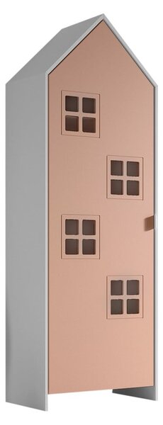 Bílo-růžová dětská šatní skříň 58x172x37 cm Casami Bruges – Vipack