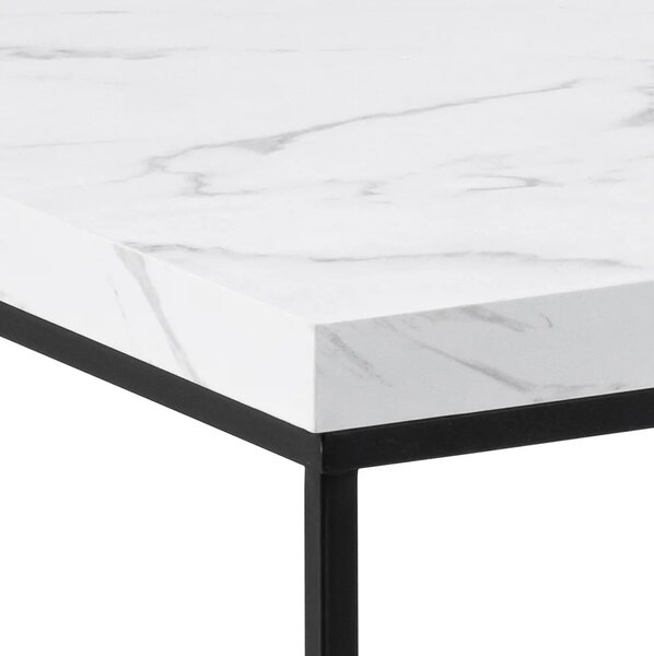 Actona Konferenční stolek Barossa 110 cm bílý mramor/černý
