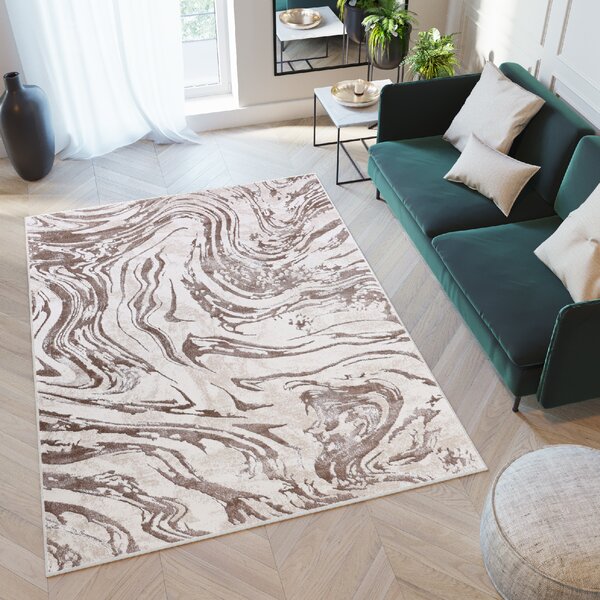 Makro Abra Moderní kusový koberec COMO NR22A Abstraktní světle hnědý Rozměr: 80x150 cm