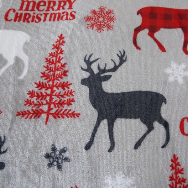 Mikroplyšové povlečení MERRY CHRISTMAS DEER šedé Rozměr povlečení: 2 ks 70 x 90 cm | 200 x 220 cm