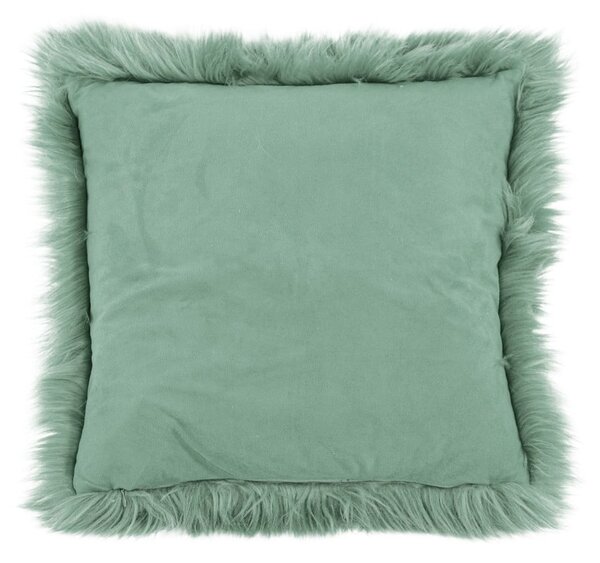Zelený polštář Tiseco Home Studio Sheepskin, 45 x 45 cm