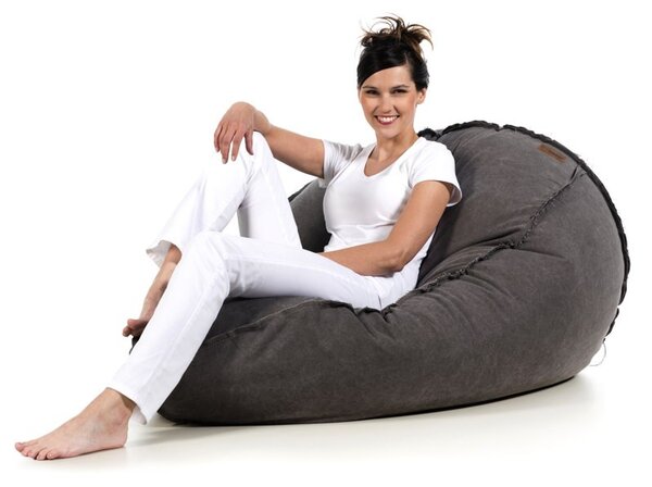 Sedací vak SACK Denim – Pratelný Potah, Moderní Design černý P15