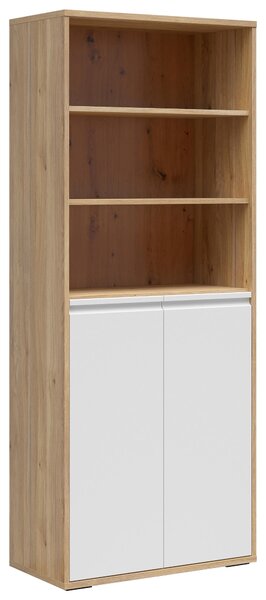SKŘÍŇ NA ŠANONY, bílá, barvy dubu, 80/198/41 cm Carryhome - Regály na šanony