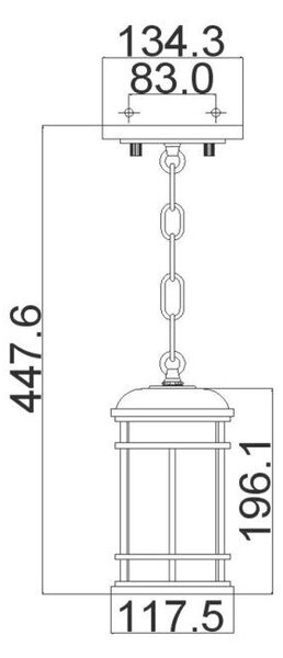 VENKOVNÍ ZÁVĚSNÉ SVÍTIDLO, 12.1/32.5 cm Elstead Lighting