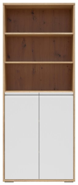 SKŘÍŇ NA ŠANONY, bílá, barvy dubu, 80/198/41 cm Carryhome - Regály na šanony