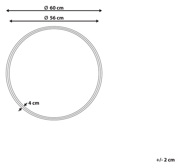 Zrcadlo BARUNG 60 cm 60 cm Ratan Přírodní Béžová