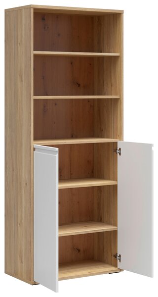 SKŘÍŇ NA ŠANONY, bílá, barvy dubu, 80/198/41 cm Carryhome - Regály na šanony