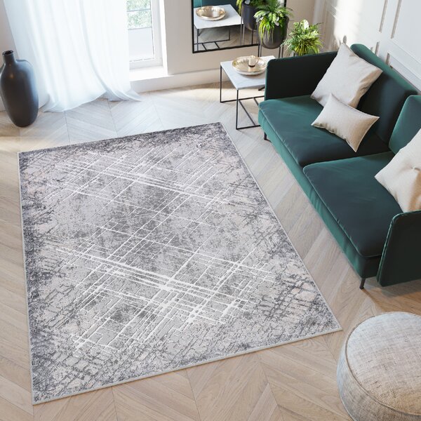 Makro Abra Moderní kusový koberec COMO PK88B šedý Rozměr: 80x150 cm