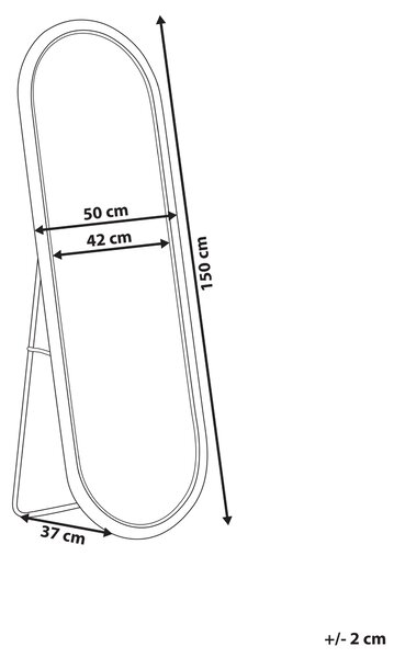 Stojací zrcadlo MONTOT 150 cm Ratan Přírodní