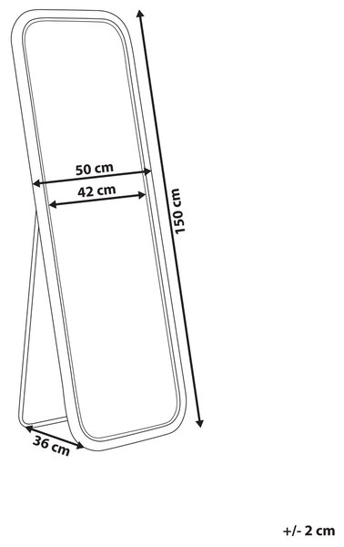 Stojací zrcadlo MALANGE 150 cm Ratan Přírodní