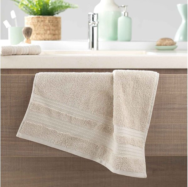 Praktický jednobarevný béžový ručník 50 x 90 cm
