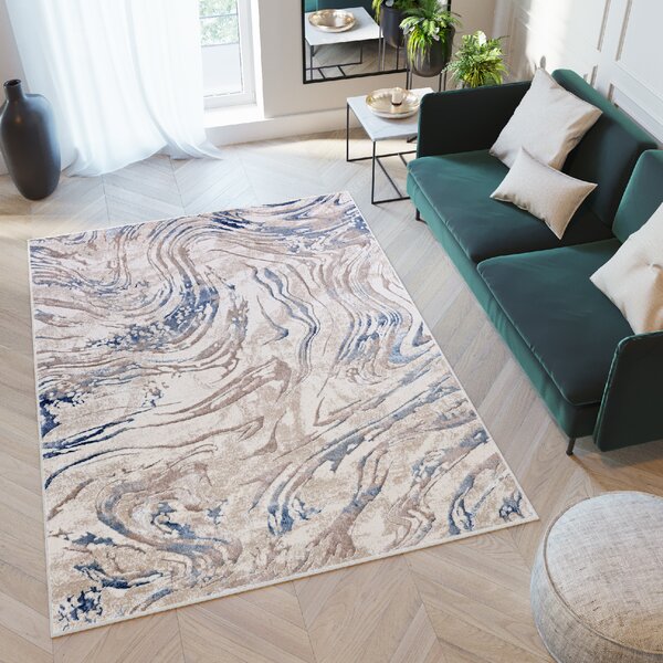 Makro Abra Moderní kusový koberec COMO NR22A Abstraktní světle modrý Rozměr: 80x150 cm